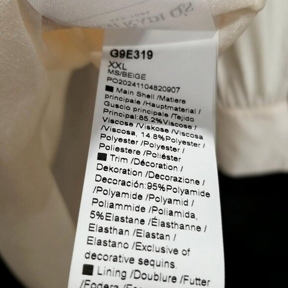 Rich Radi Q Sequin-Stitched French-Style Beige Shirt Size 2XL - Picture 6 of 12